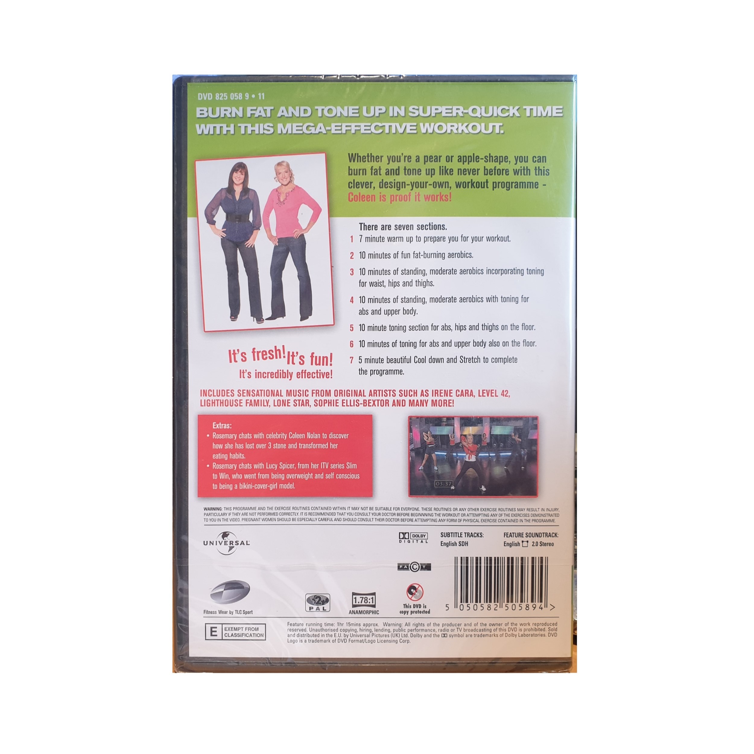 Image of the back cover of Rosemary Conley's Brand New You Workout DVD