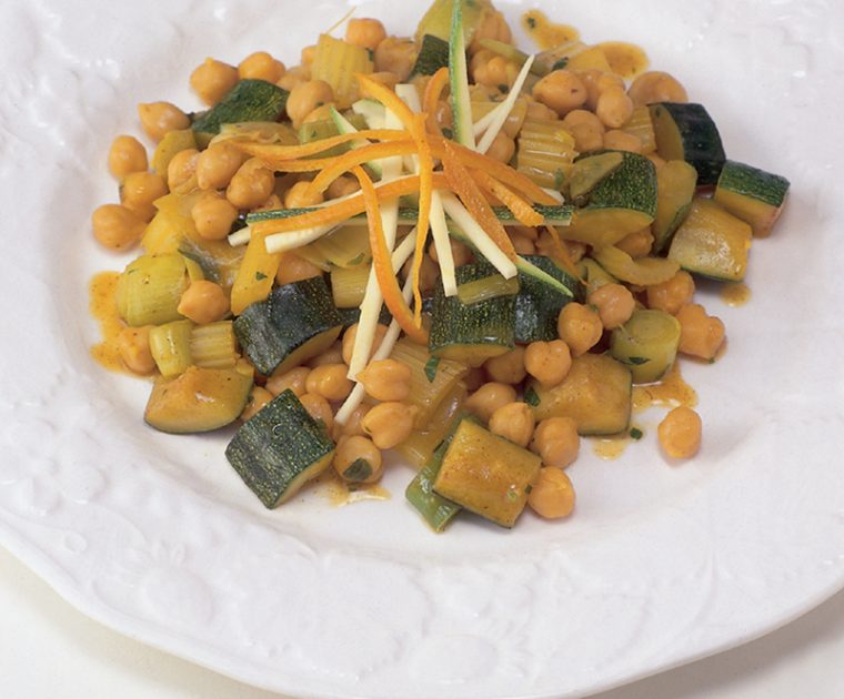 A plate of spicy chickpea casserole