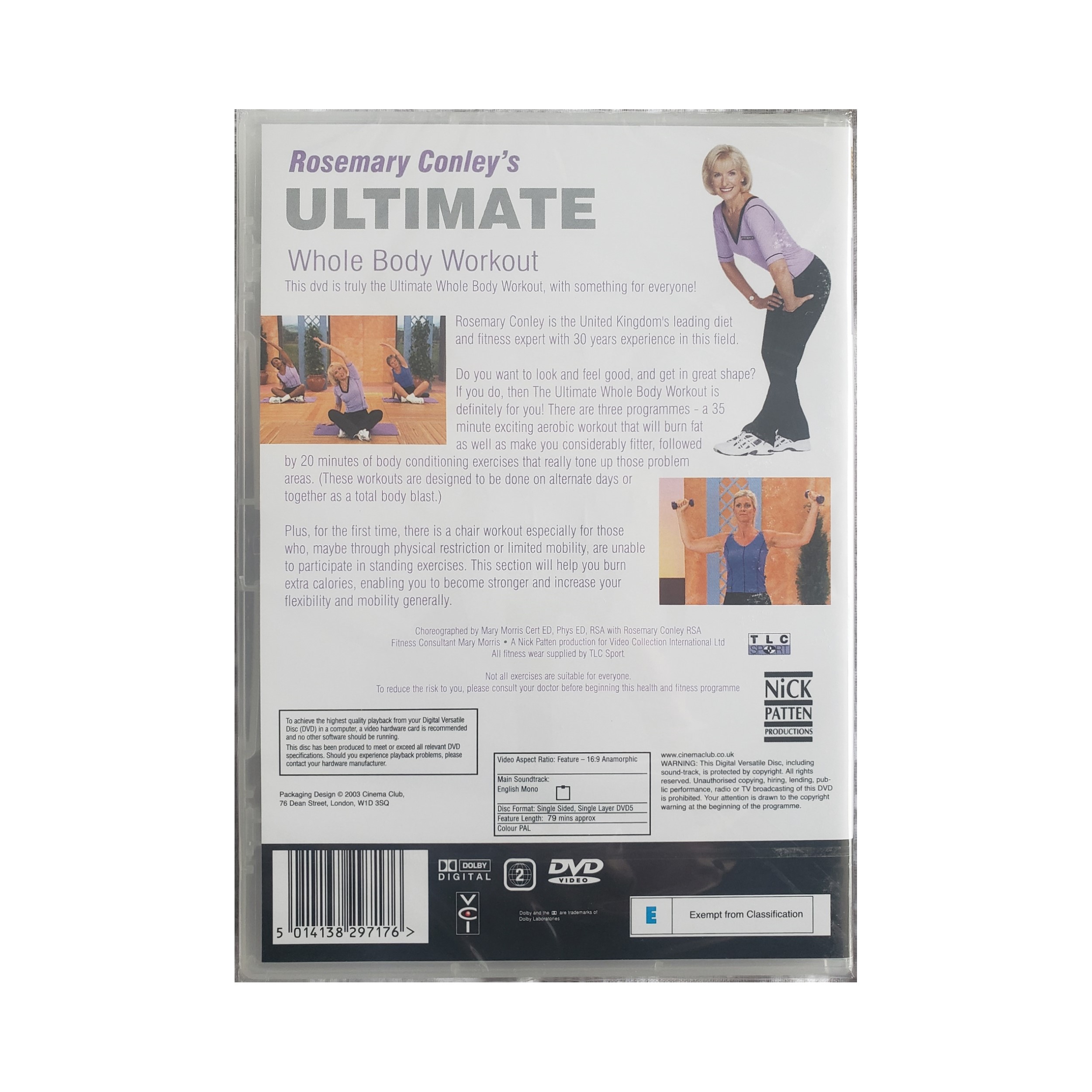 Image of the back cover of Rosemary Conley's Ultimate Whole Body Workout DVD