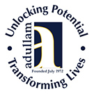 Logo with the wording Adullam unlocking potential transforming lives