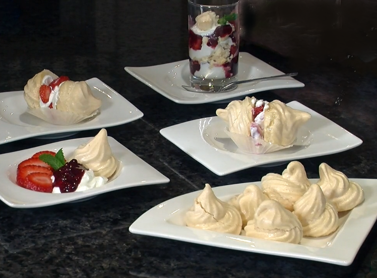assorted merringues with different toppings or fillings