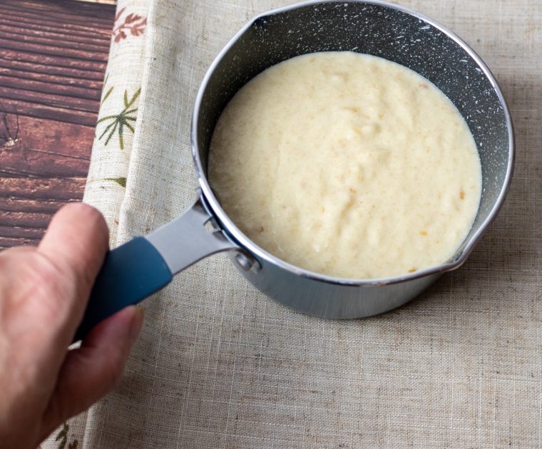 A saucepan contining Bread Sauce