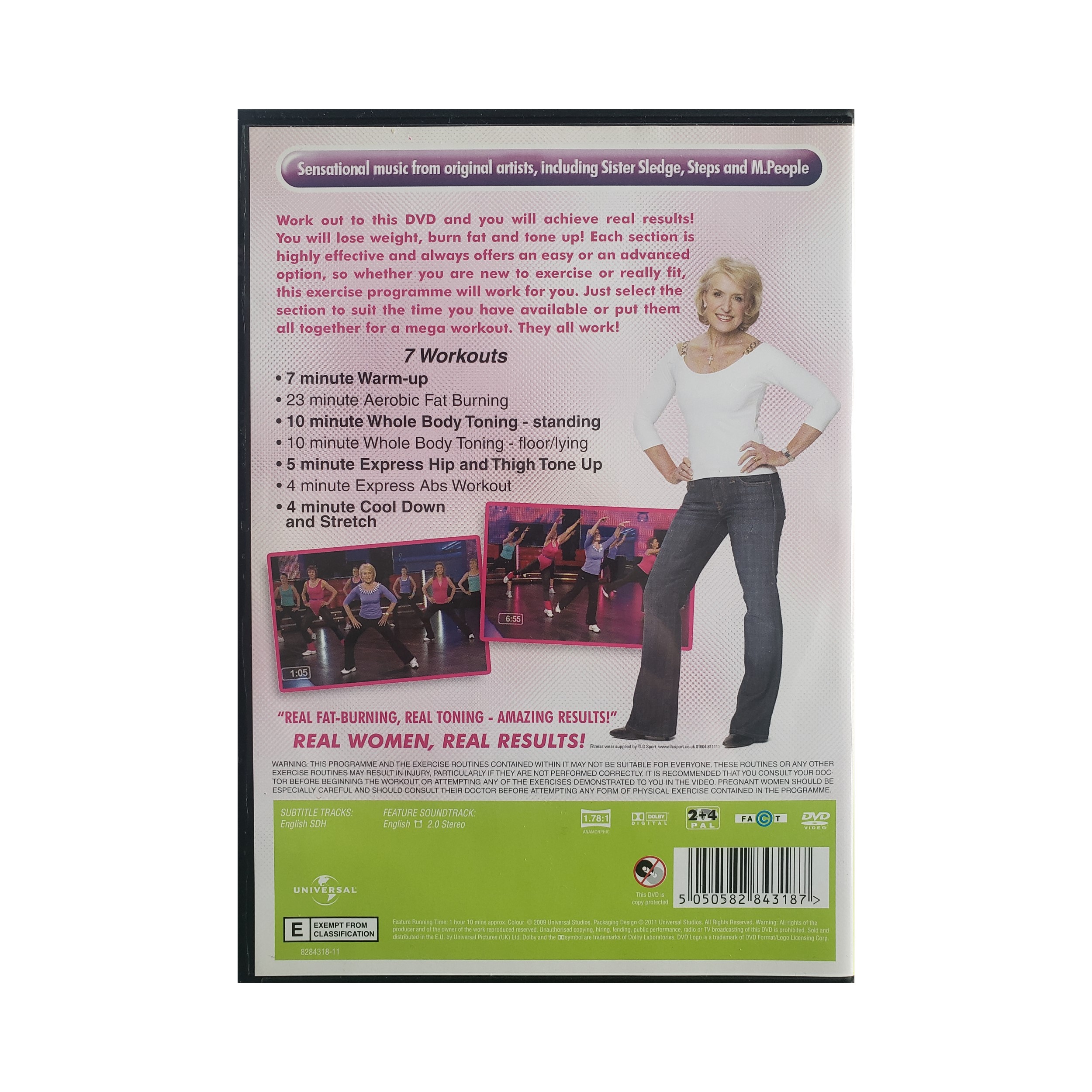 Image of the back cover of Rosemary Conley's Real Results Workout DVD Fitclub Edition