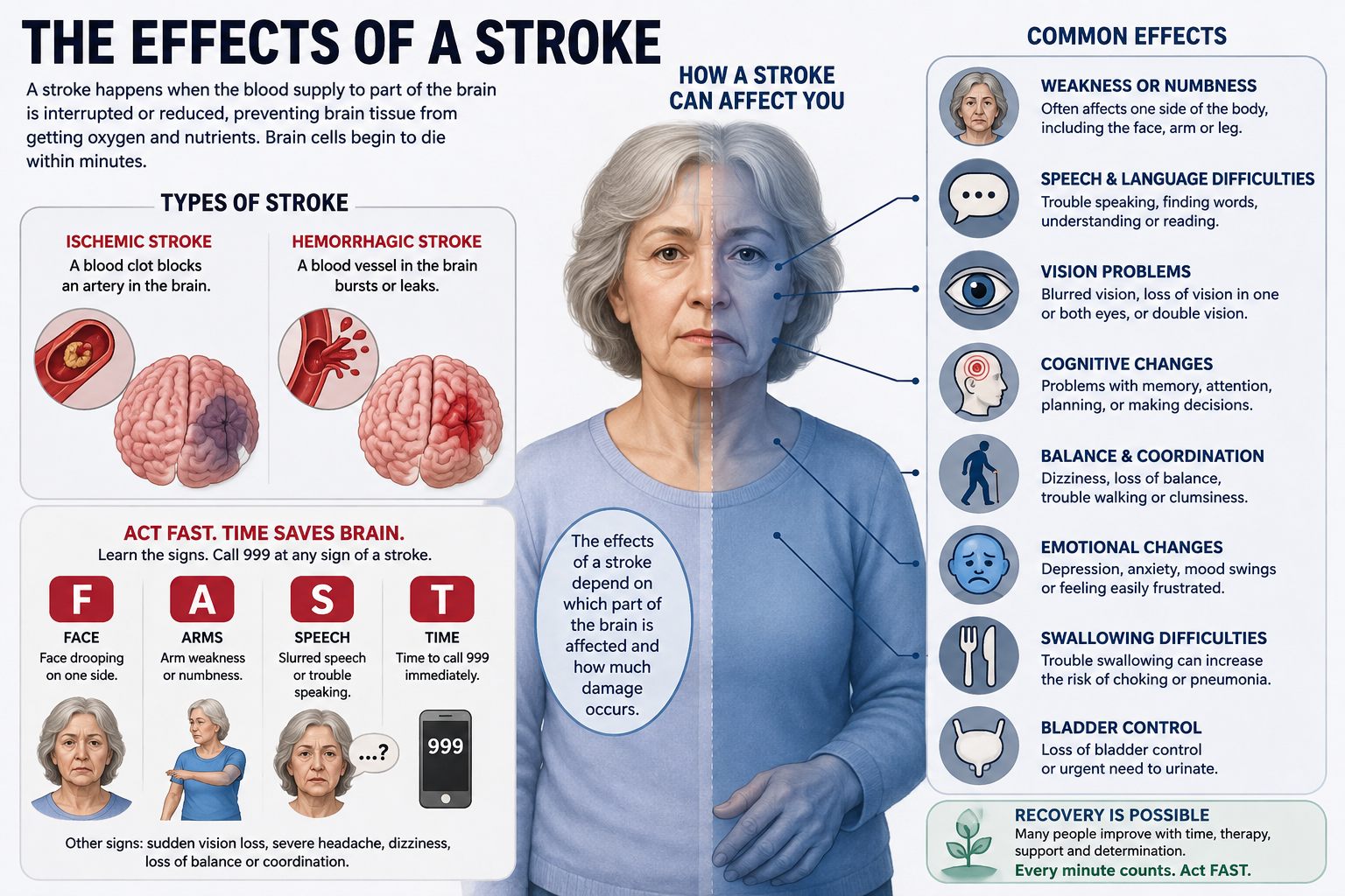 Stroke Effects and Warning Signs Infographic